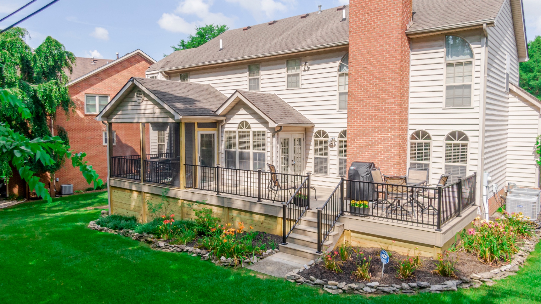 Screened porch and lower deck — Old Wood Ct, Lexington, KY