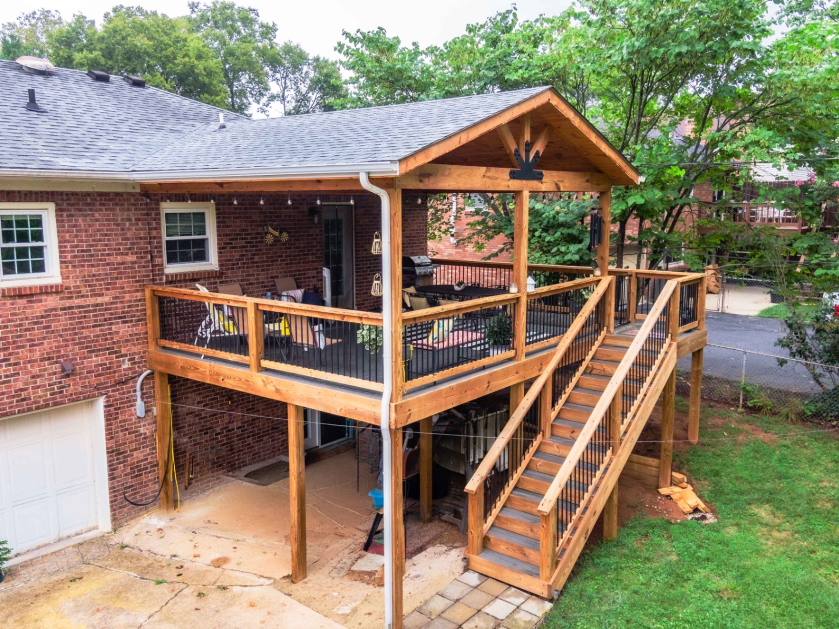 Elevated covered deck with staircase — Central Kentucky