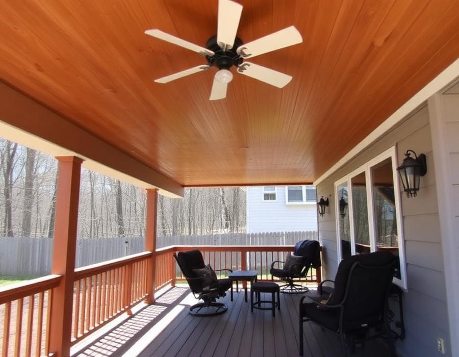 Single-slope cover on a residential deck